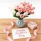 28 Pcs Artificial Tulips, 13.5 Inches PU Faux Tulip Flowers for Spring Easter Celebration Mother’s Day Brunch Table Decor(White+Pink
